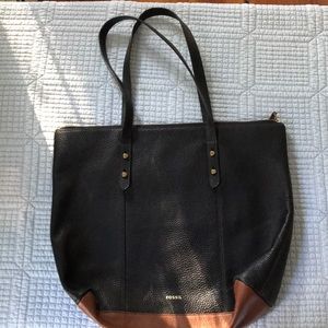 Fossil Leather Tote